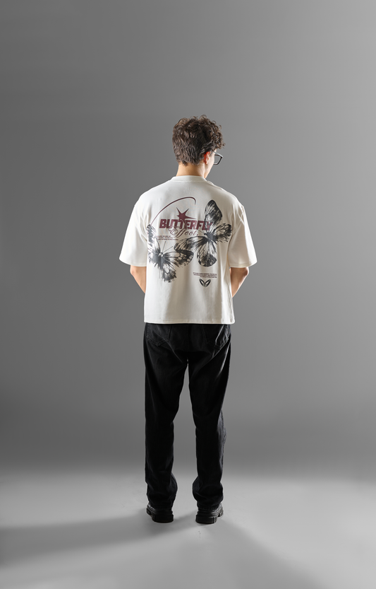 ASRI White Printed T-shirt (Butterfly Effect)
