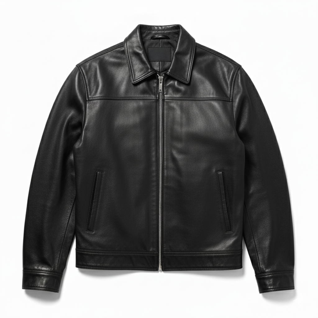 ASRI Genuine Leather Jacket - Clean Minimalist Design
