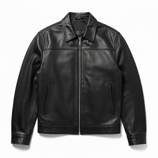 ASRI Genuine Leather Jacket - Clean Minimalist Design