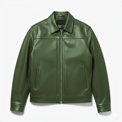 ASRI Genuine Leather Jacket - Clean Minimalist Design