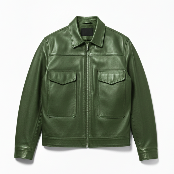 ASRI Genuine Leather Jacket - with Flap Pockets