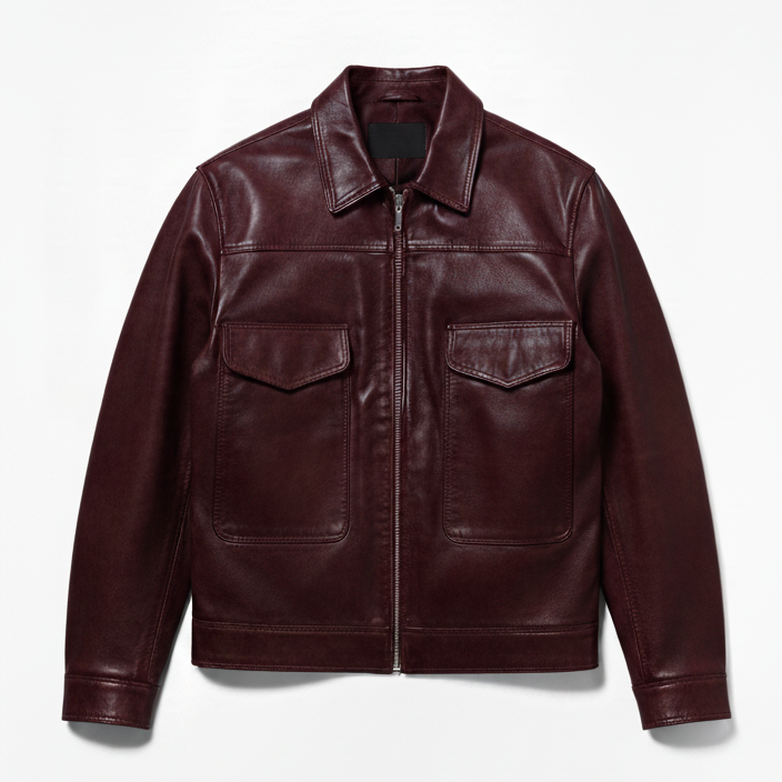 ASRI Genuine Leather Jacket - with Flap Pockets