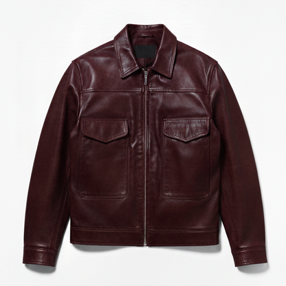 ASRI Genuine Leather Jacket - with Flap Pockets