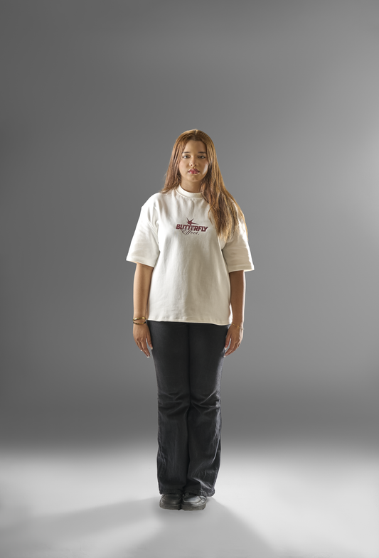 ASRI White Printed T-shirt (Butterfly Effect)