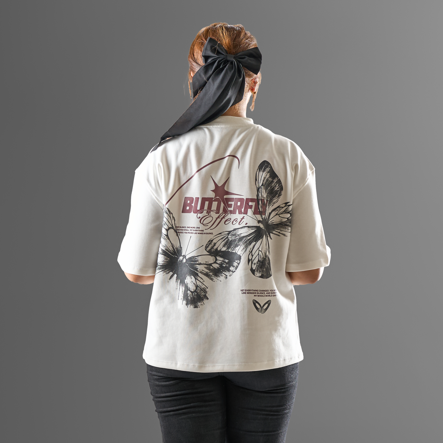 ASRI White Printed T-shirt (Butterfly Effect)