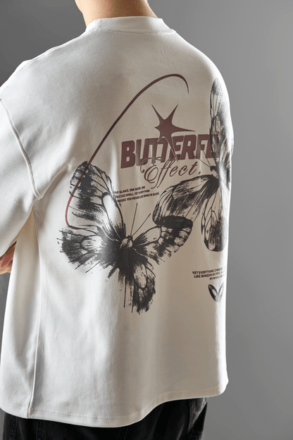 ASRI White Printed T-shirt (Butterfly Effect)