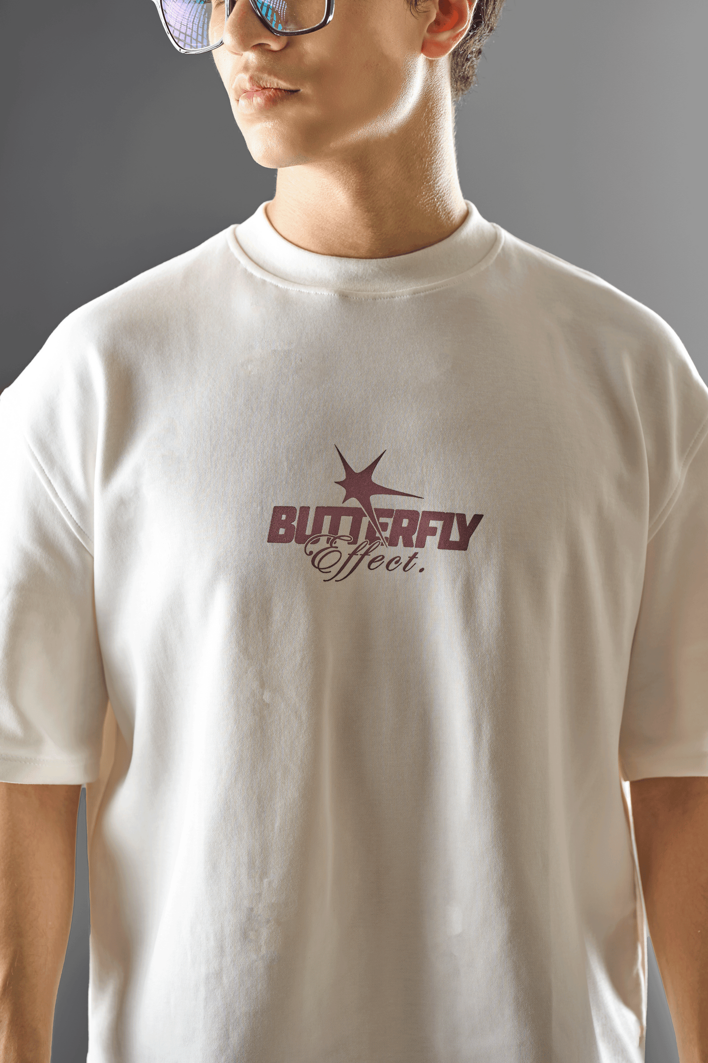 ASRI White Printed T-shirt (Butterfly Effect)