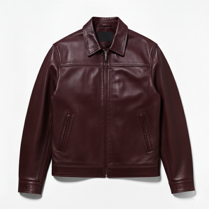 ASRI Genuine Leather Jacket - Clean Minimalist Design