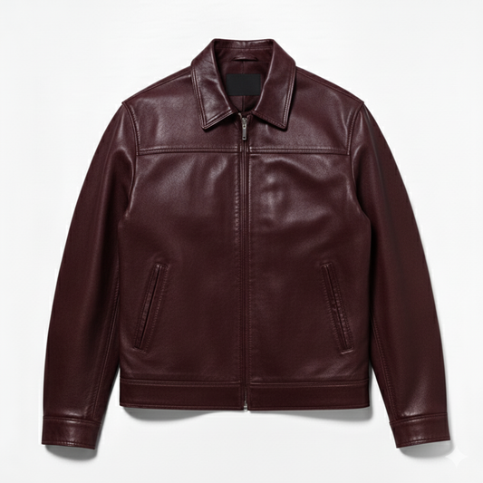 ASRI Genuine Leather Jacket - Clean Minimalist Design